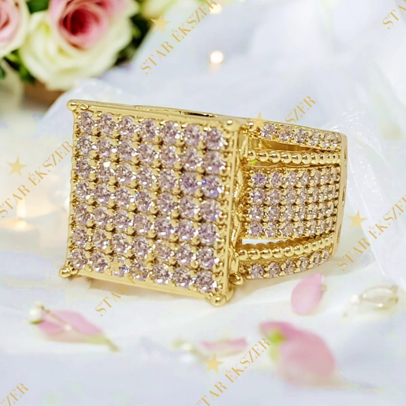 Asia 14K antiallergén Gold Filled pecsétgyűrű 69-es