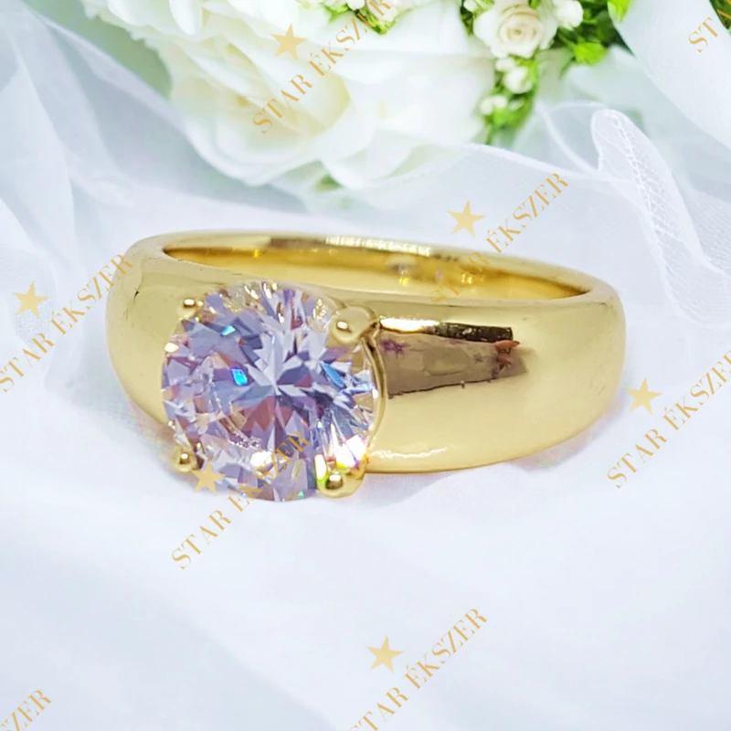 Grace 14K antiallergén Gold Filled köves gyűrű 54-es