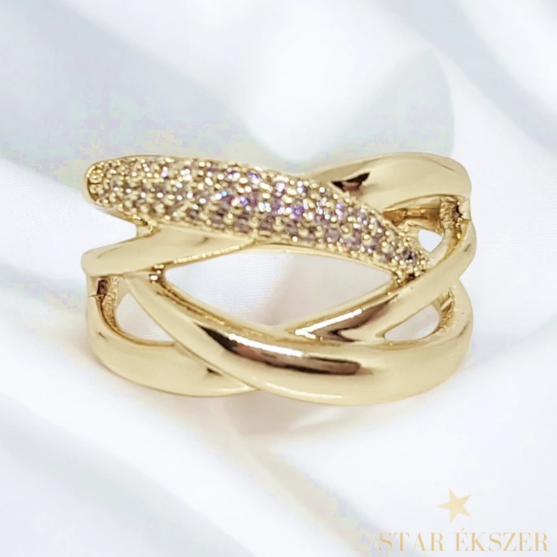 Sabrina 14K antiallergén Gold Filled köves gyűrű 54-es