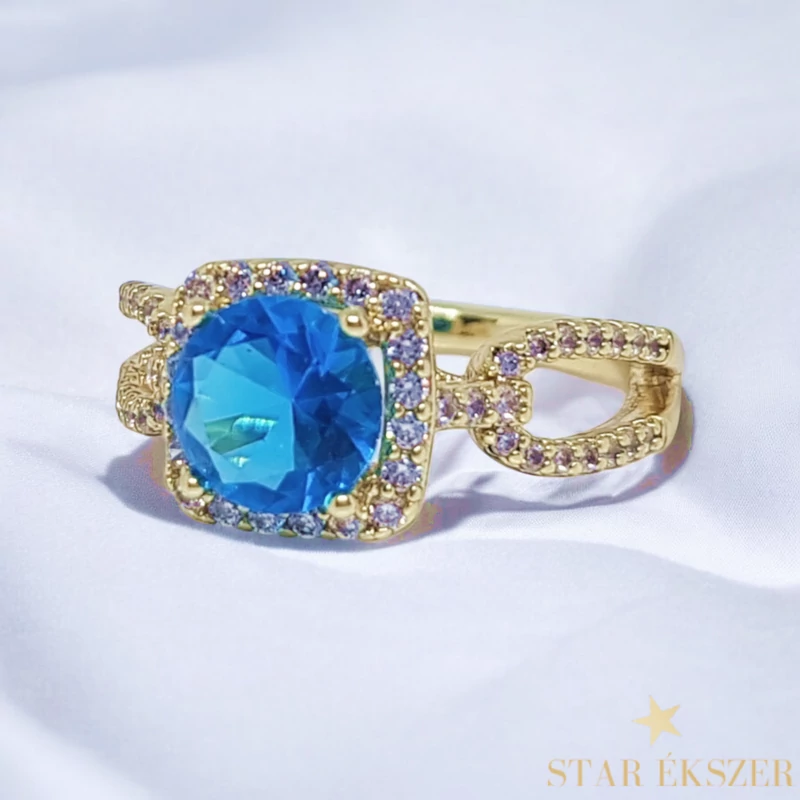 Martina 14K antiallergén Gold Filled gyűrű türkiz 54-es