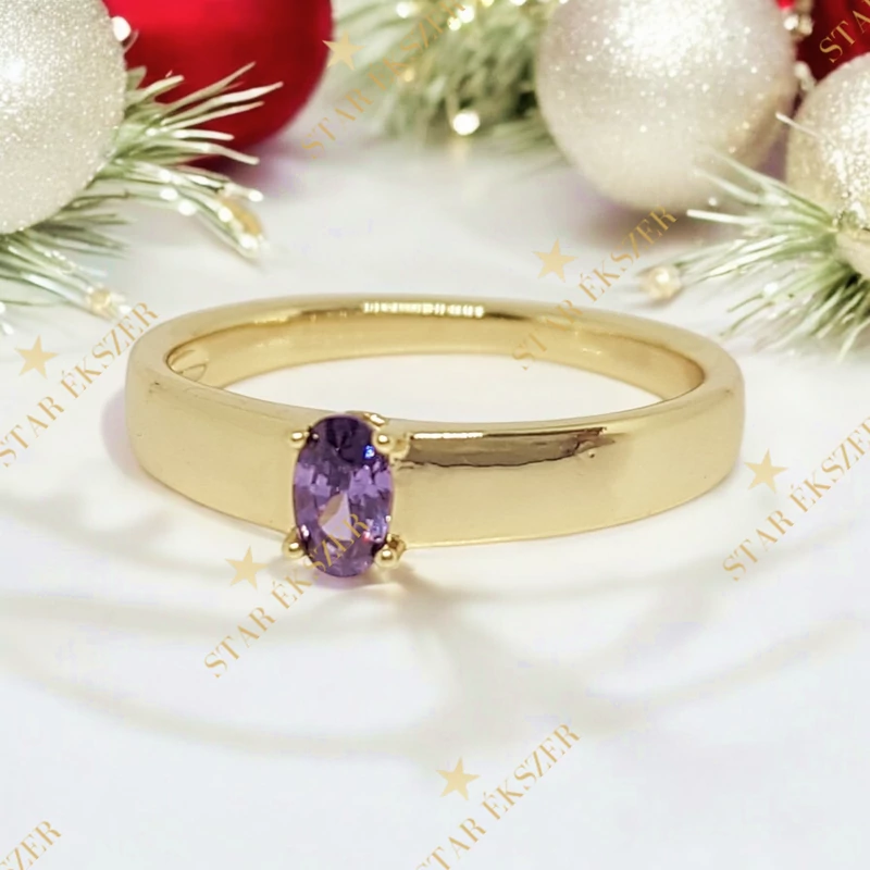 Tina 14K antiallergén Gold Filled gyűrű lila 54-es
