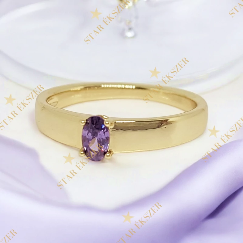 Tina 14K antiallergén Gold Filled gyűrű lila 54-es