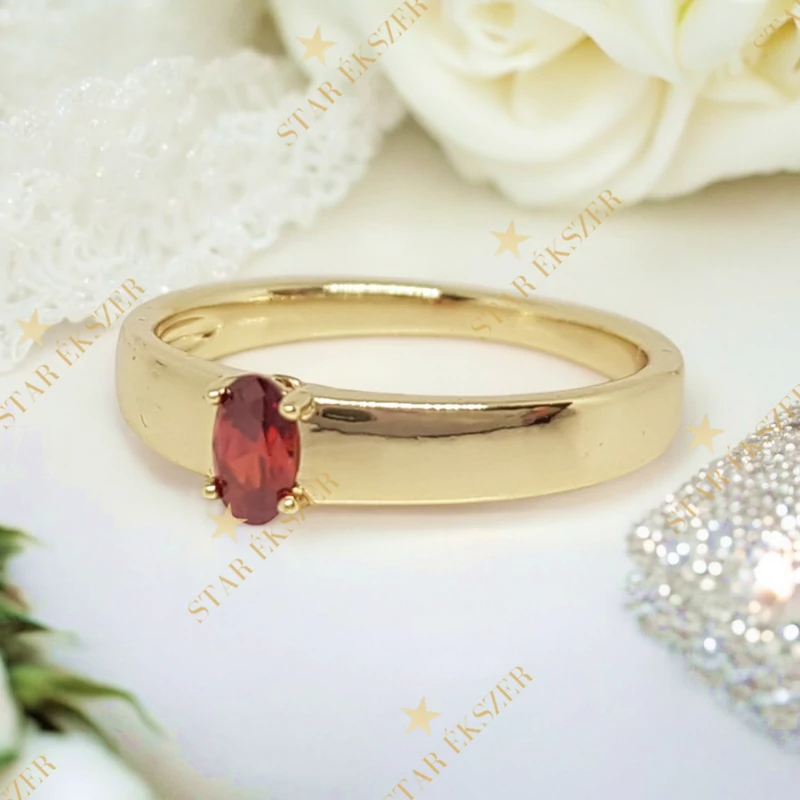 Tina 14K antiallergén Gold Filled gyűrű piros 57-es