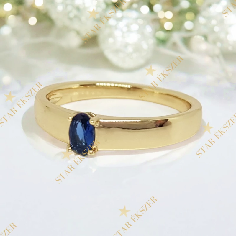 Tina 14K antiallergén Gold Filled gyűrű kék 62-es