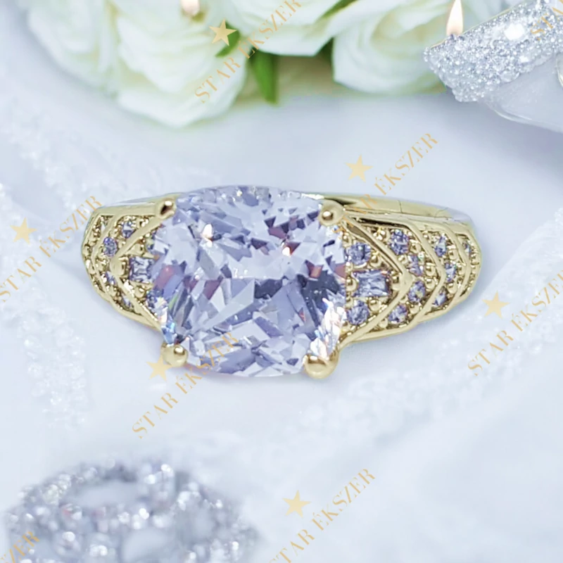 Gitta 14K antiallergén Gold Filled köves gyűrű 54-es