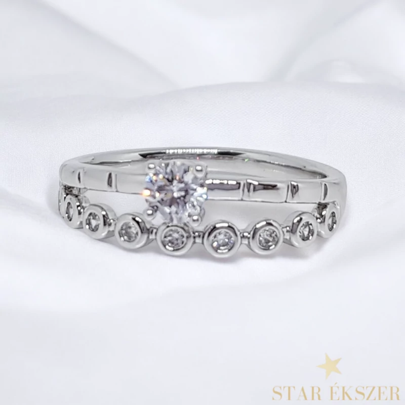 Nairobi antiallergén White Gold Filled gyűrű 62-es