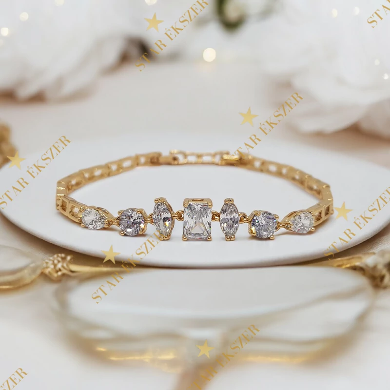 Meilan Gold Filled antiallergén köves karkötő 17/19cm