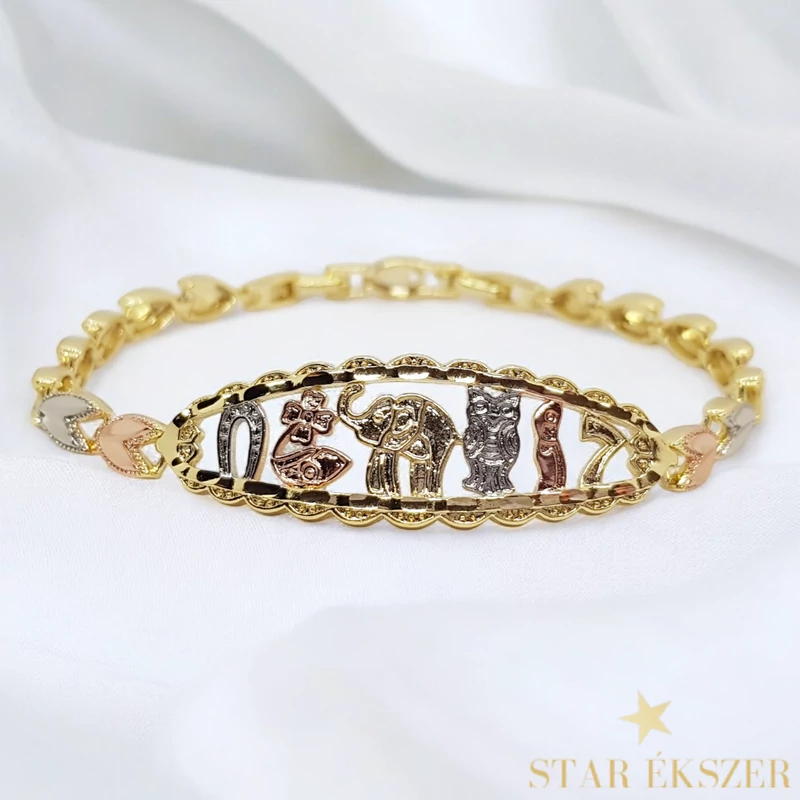 Szerencsehozó Gold Filled antiallergén karkötő 17/19cm