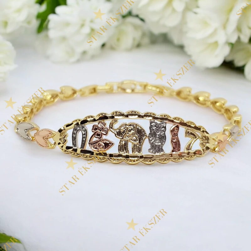 Szerencsehozó Gold Filled antiallergén karkötő 17/19cm