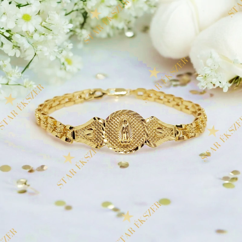 Szűz Máriás 14K Gold Filled antiallergén karkötő 20cm 