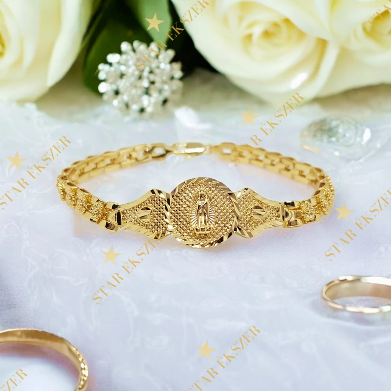 Szűz Máriás 14K Gold Filled antiallergén karkötő 20cm 