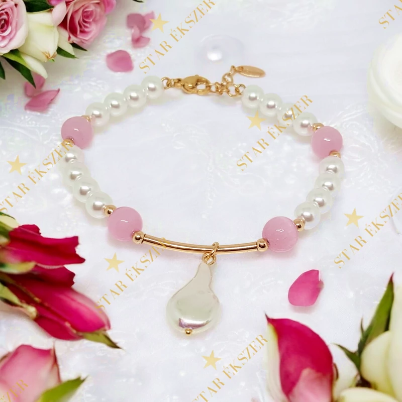 Gyöngyös 18K Gold Filled antiallergén karkötő 20cm 