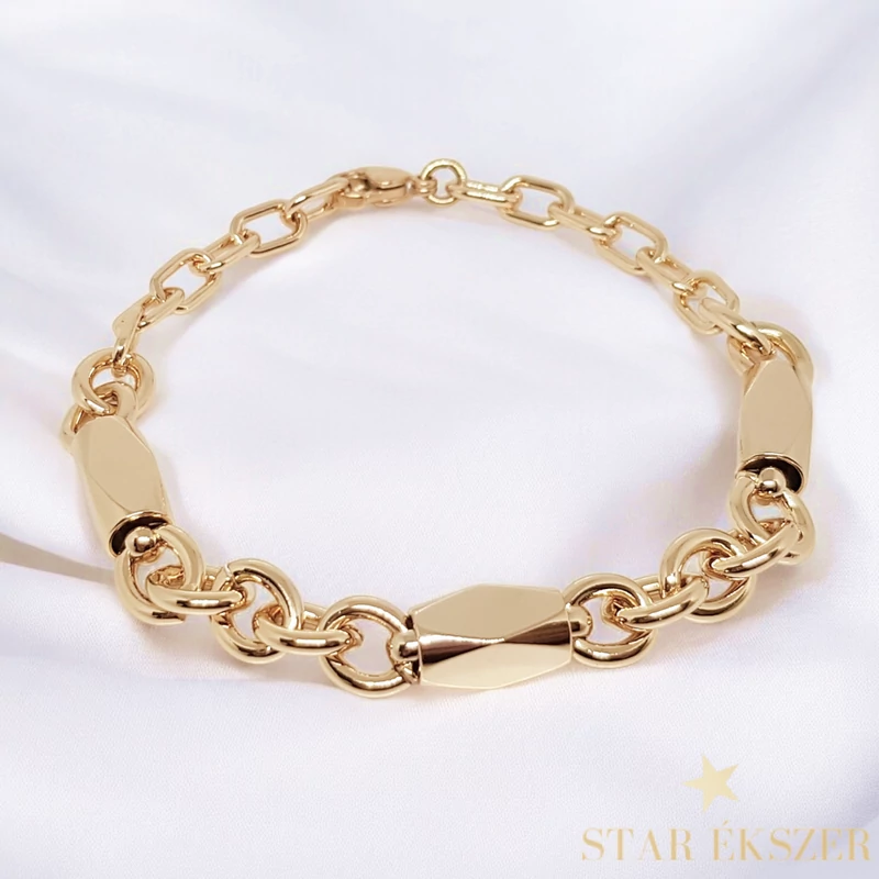Csongi 18K Gold Filled antiallergén férfi karkötő 19cm 