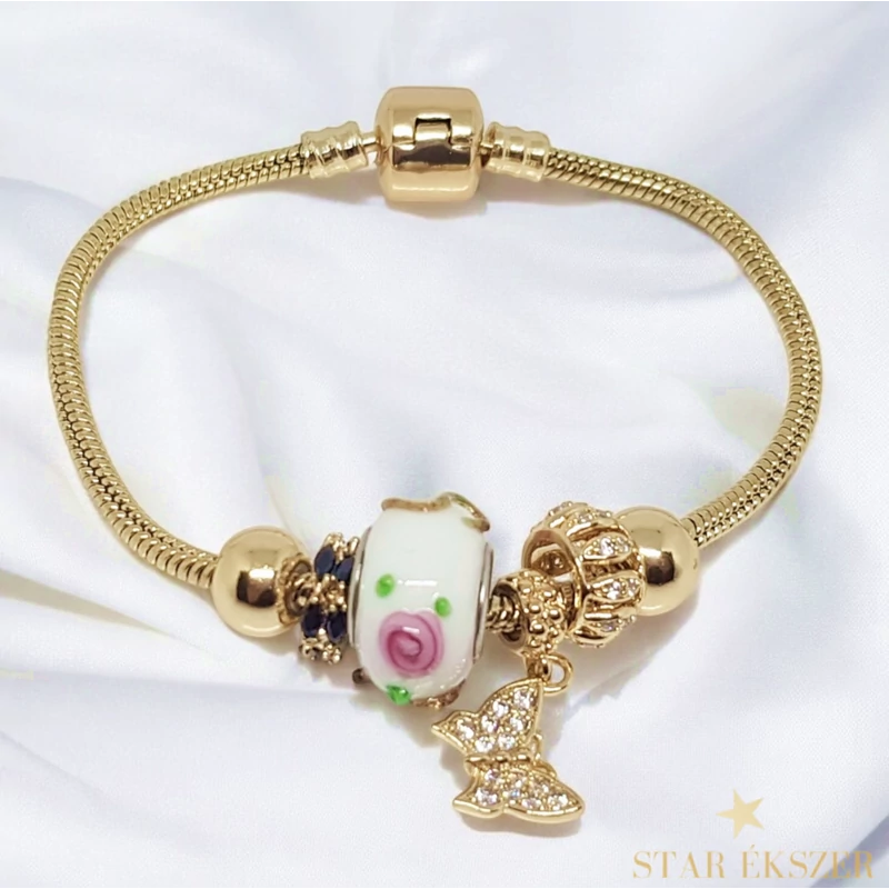 Pandi 14K Gold Filled antiallergén pillanagós karkötő 17cm 