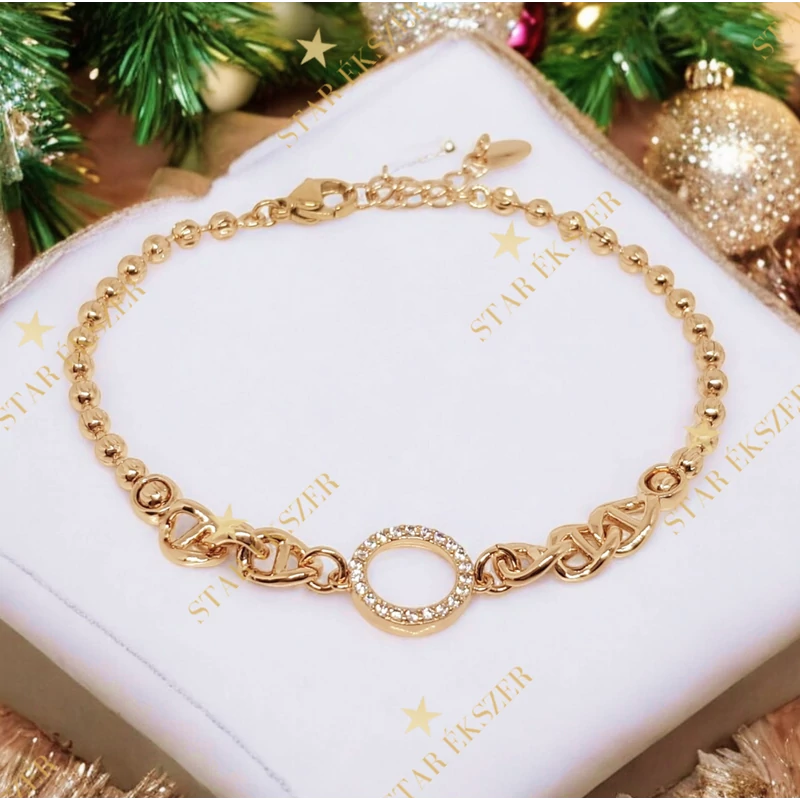 Bea 18K Gold Filled antiallergén karkötő 21cm 