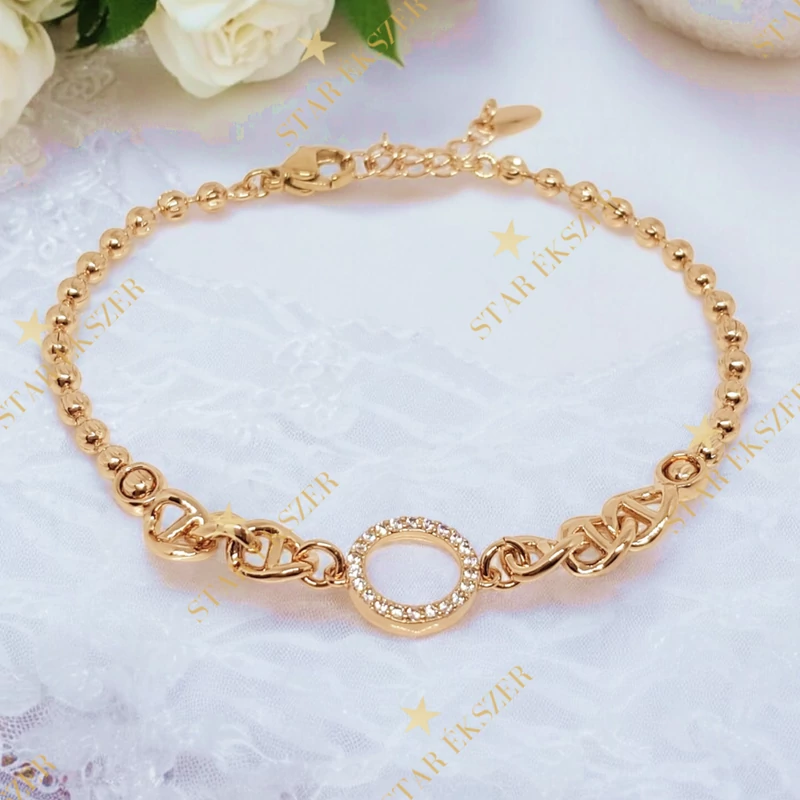 Bea 18K Gold Filled antiallergén karkötő 21cm 