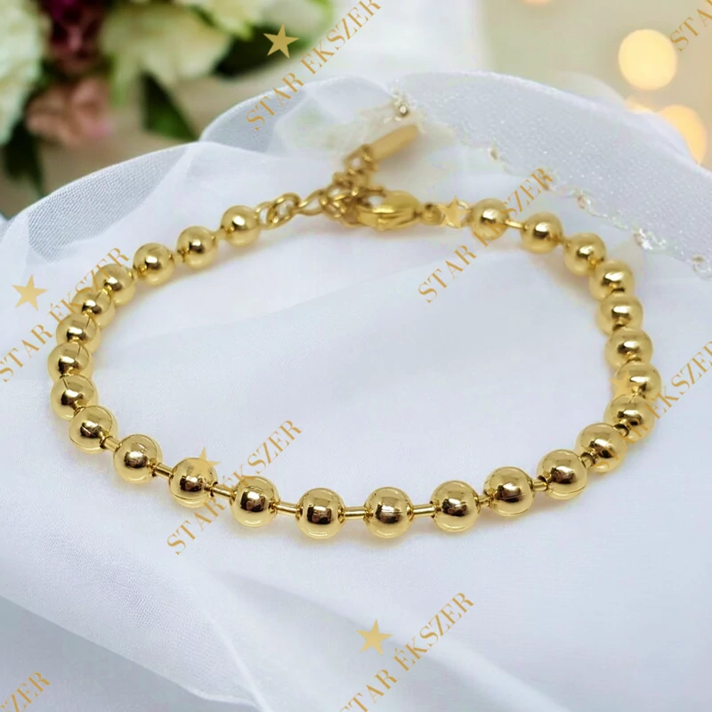 Leuven 14K Gold Filled antiallergén gyöngyös karkötő 22cm 