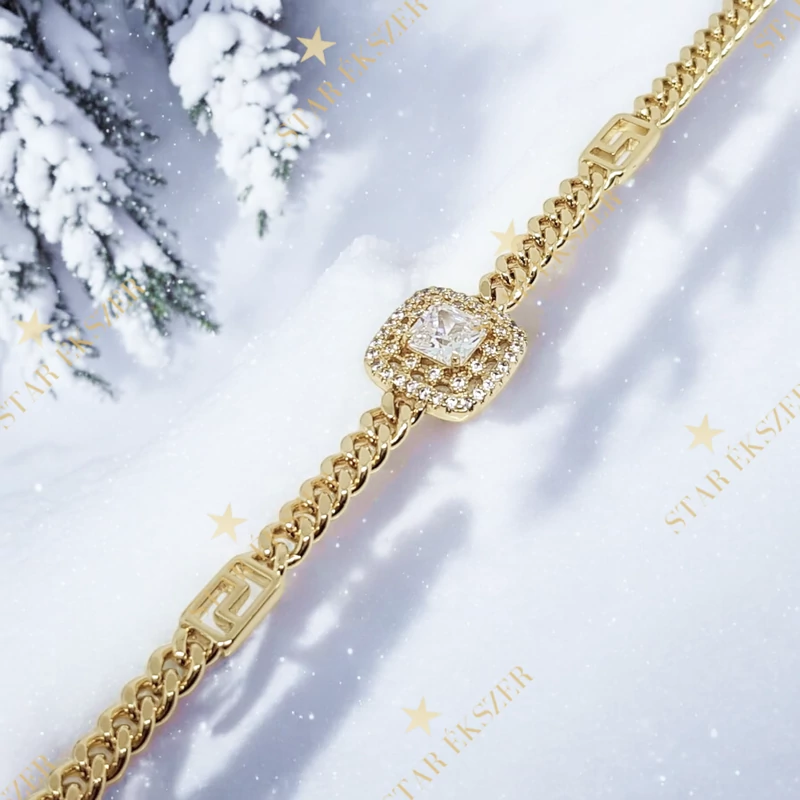 Sára 14K Gold Filled antiallergén karkötő 17/19cm fehér