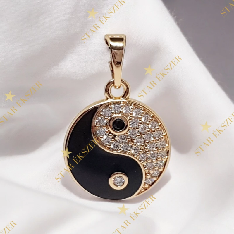 Jin Jang Antiallergén Gold Filled kerek medál 
