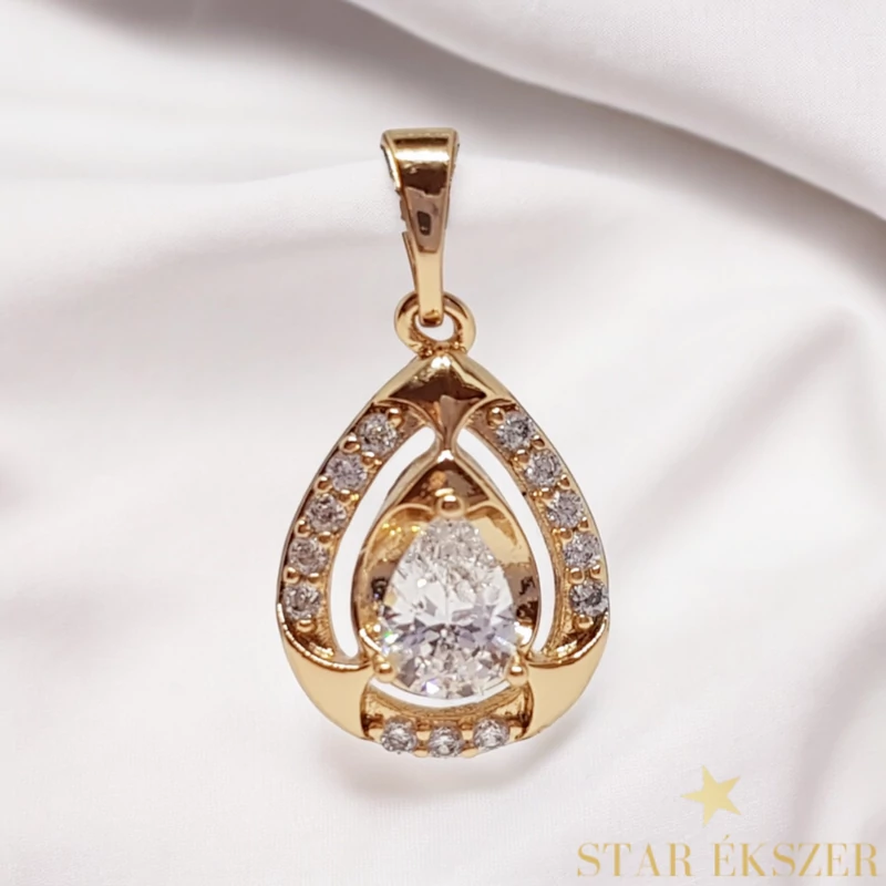 Simone Antiallergén Gold Filled köves medál 