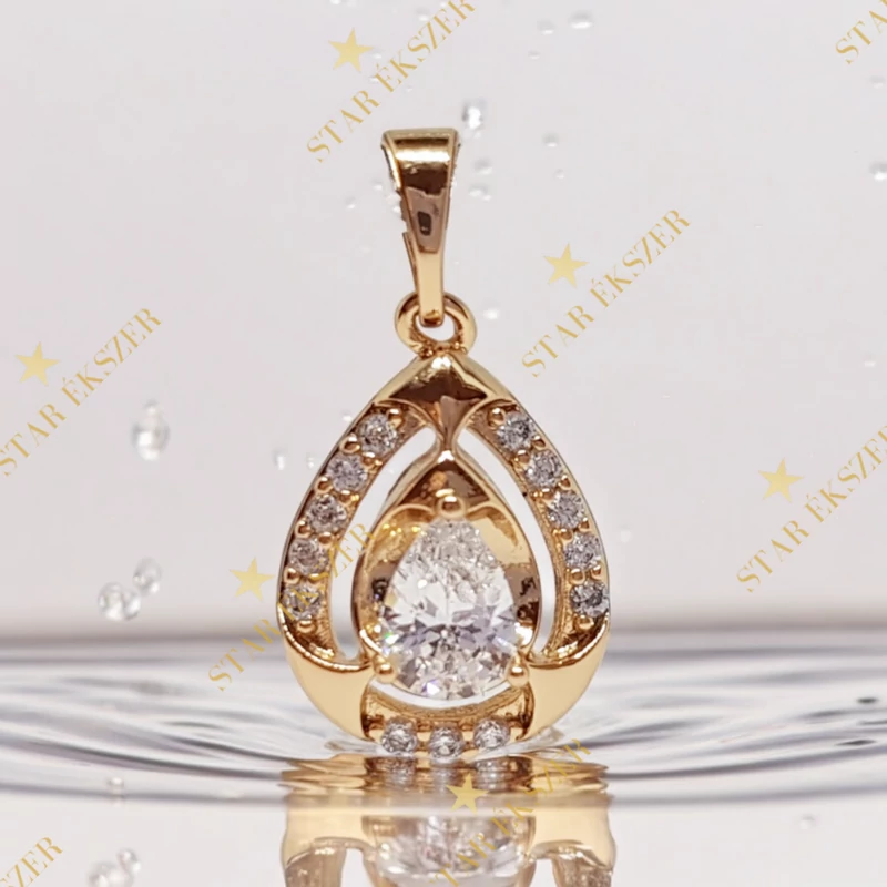 Simone Antiallergén Gold Filled köves medál 