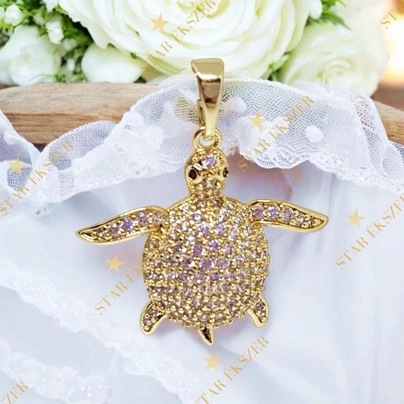 Teknősbéka 14K Gold Filled antillergén medál