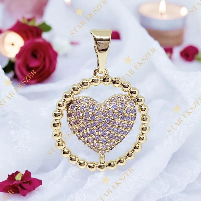 Morena 14K Gold Filled antillergén szív medál