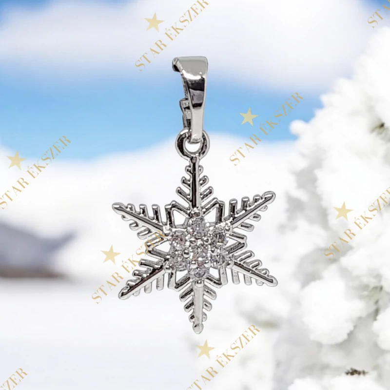 Hópehely White Gold Filled antillergén medál 