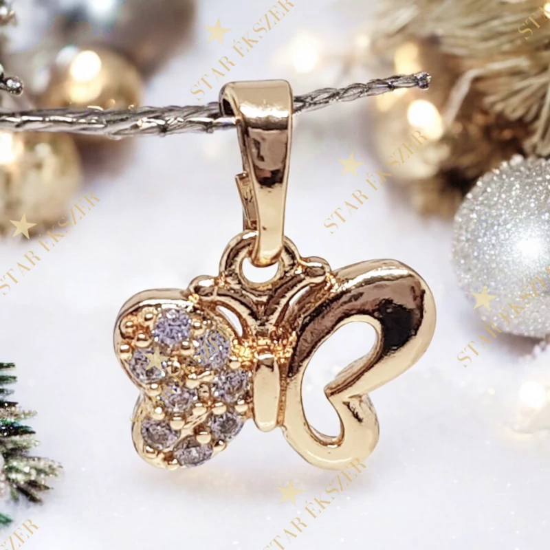 Babi 18K Gold Filled antillergén pillangó medál 