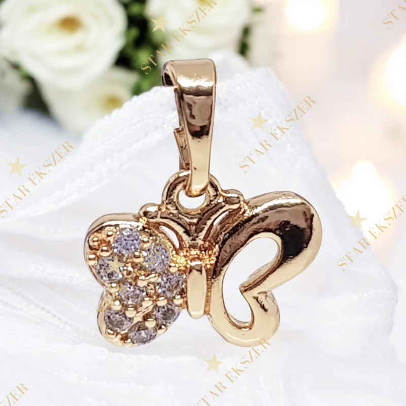 Babi 18K Gold Filled antillergén pillangó medál 