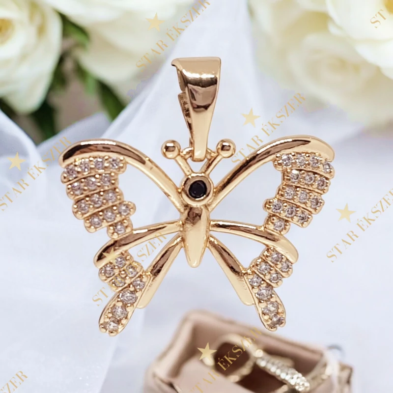 Loures 18K Gold Filled antillergén pillangós medál 