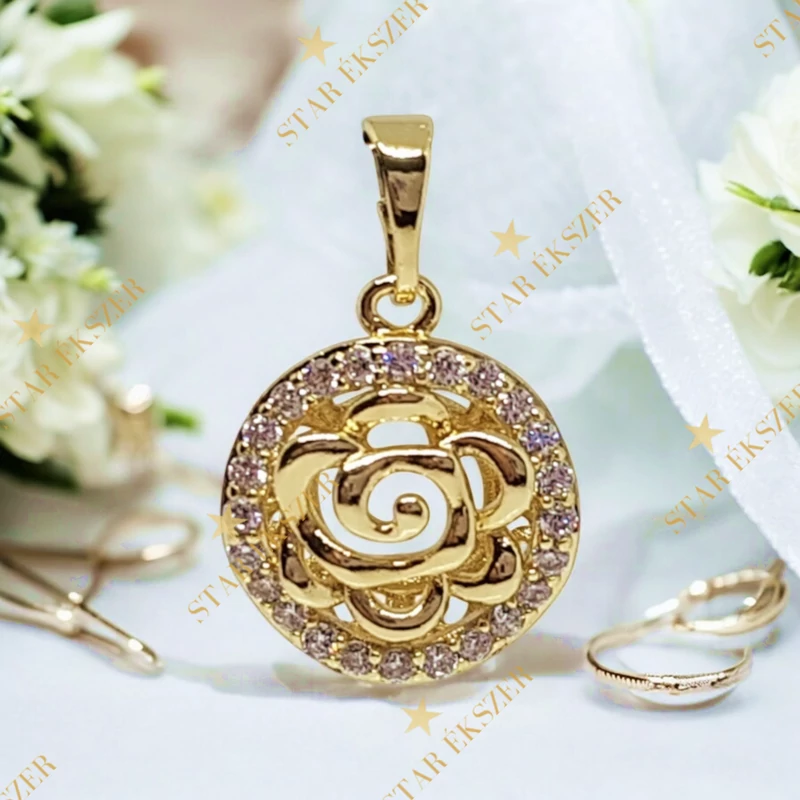 Liege 14K Gold Filled antillergén virág medál 