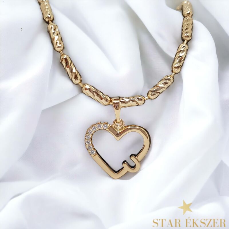 Susan Gold Filled patkós szív medálos nyaklánc 50cm