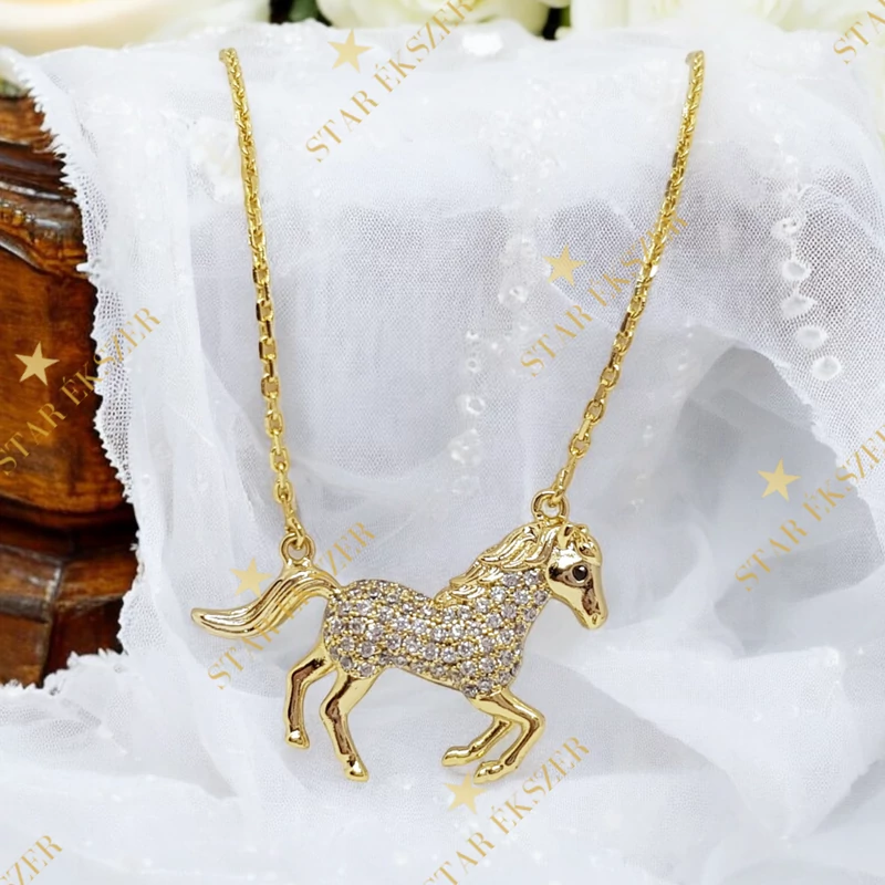 Paripa 14K Gold Filled antiallergén lovas nyaklánc 50cm