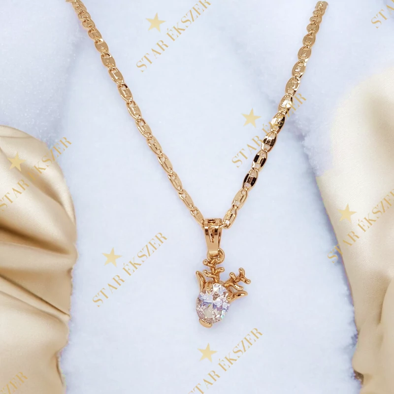 Rénszarvas 18K Gold Filled antiallergén nyaklánc 45cm
