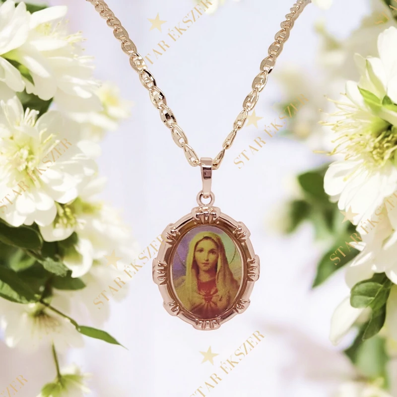 Szűz Mária medálos 18K Gold Filled antiallergén nyaklánc 45cm