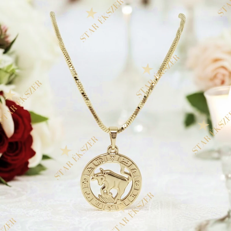 Horoszkópos 14K Gold Filled antiallergén nyaklánc 50cm Bika