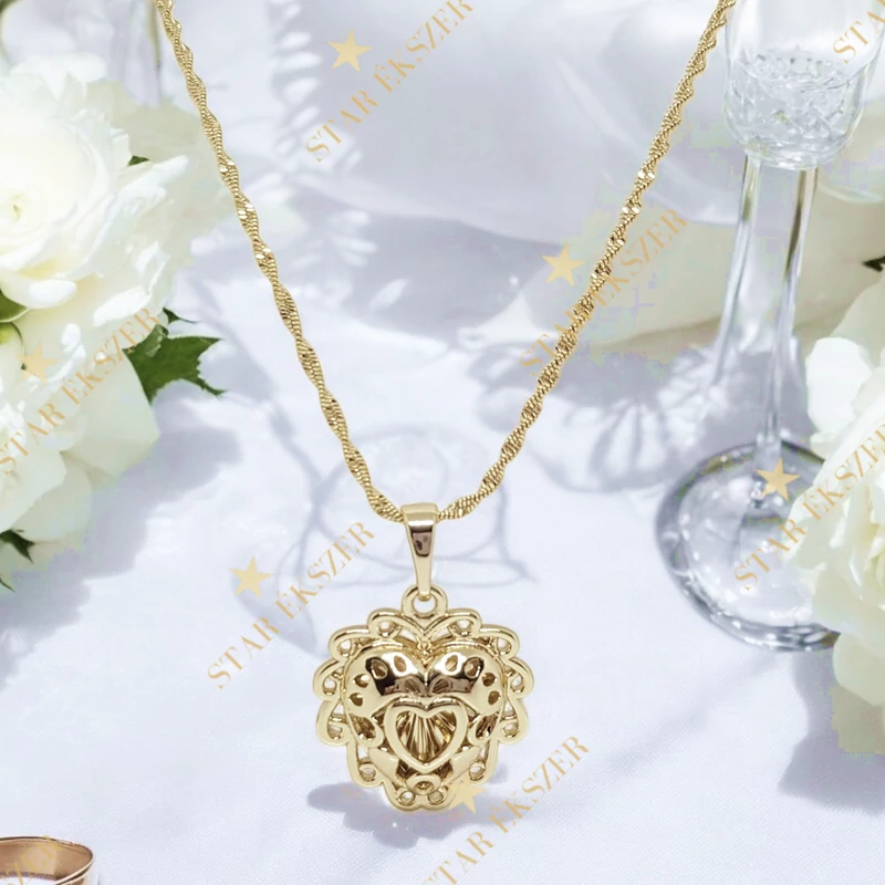 Adita 14K Gold Filled antiallergén szíves nyaklánc 60cm