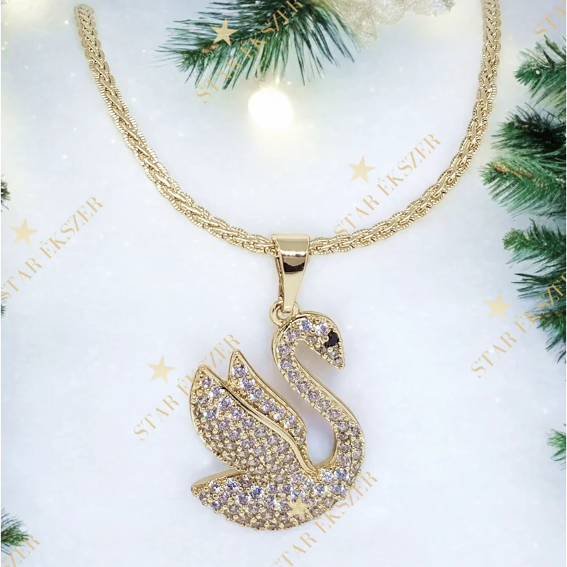 Hattyú medálos 14K Gold Filled antiallergén nyaklánc 55cm
