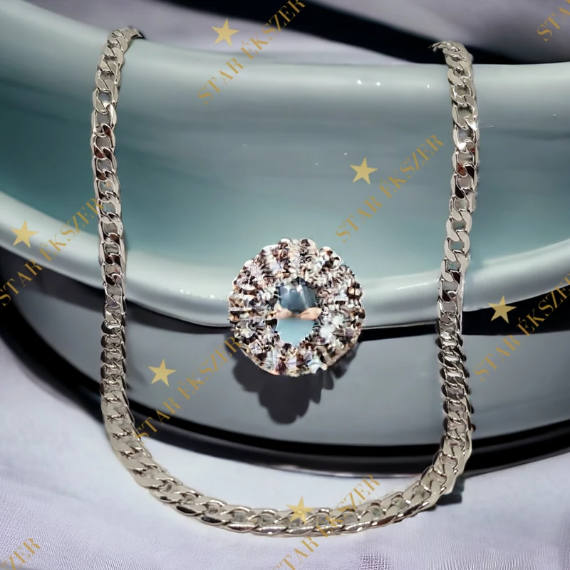 Hagyományos White Gold Filled antiallergén Nyaklánc 60cm