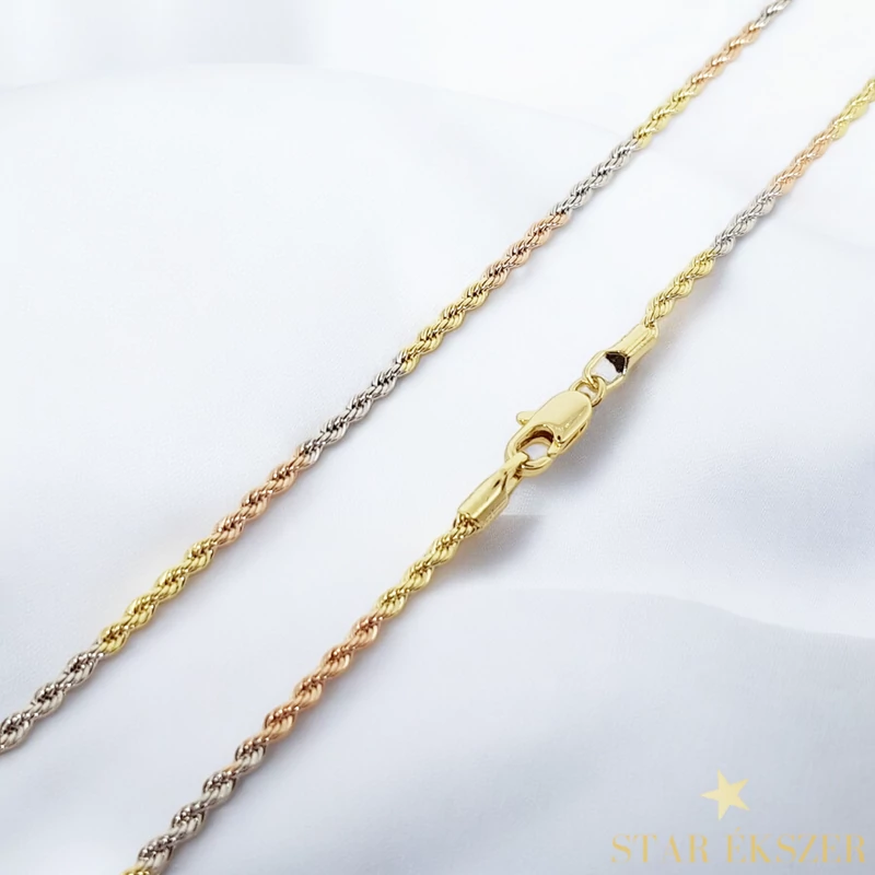 Csavart multicolor Gold Filled antiallergén nyaklánc 60cm