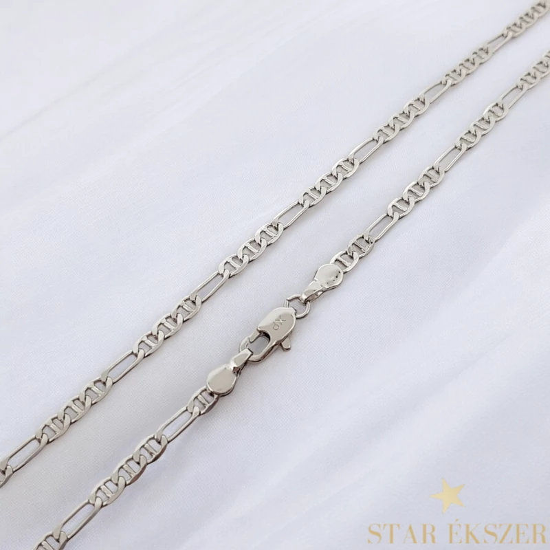 Figaro Extra White Gold Filled antiallergén férfi nyaklánc 60cm