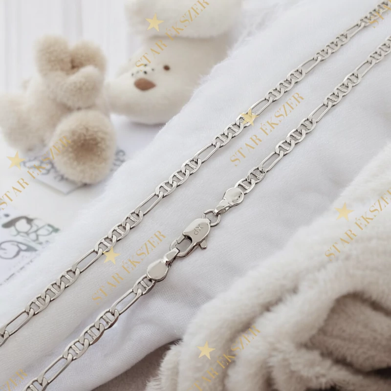 Figaro Extra White Gold Filled antiallergén férfi nyaklánc 60cm