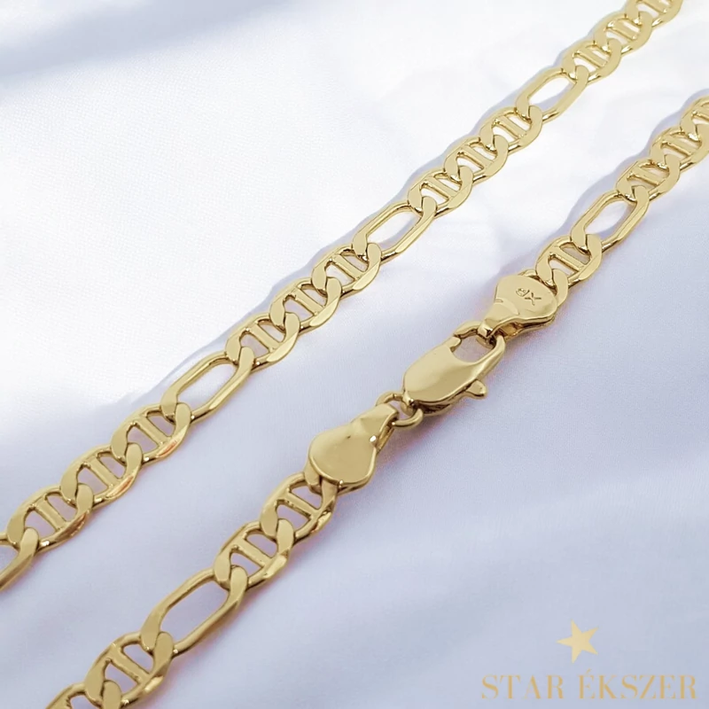 Figaro 14K Extra Gold Filled antiallergén férfi nyaklánc 45cm