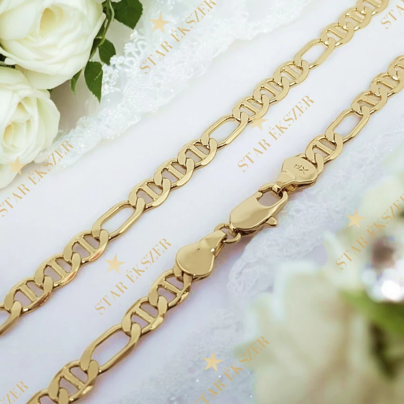 Figaro 14K Extra Gold Filled antiallergén férfi nyaklánc 45cm