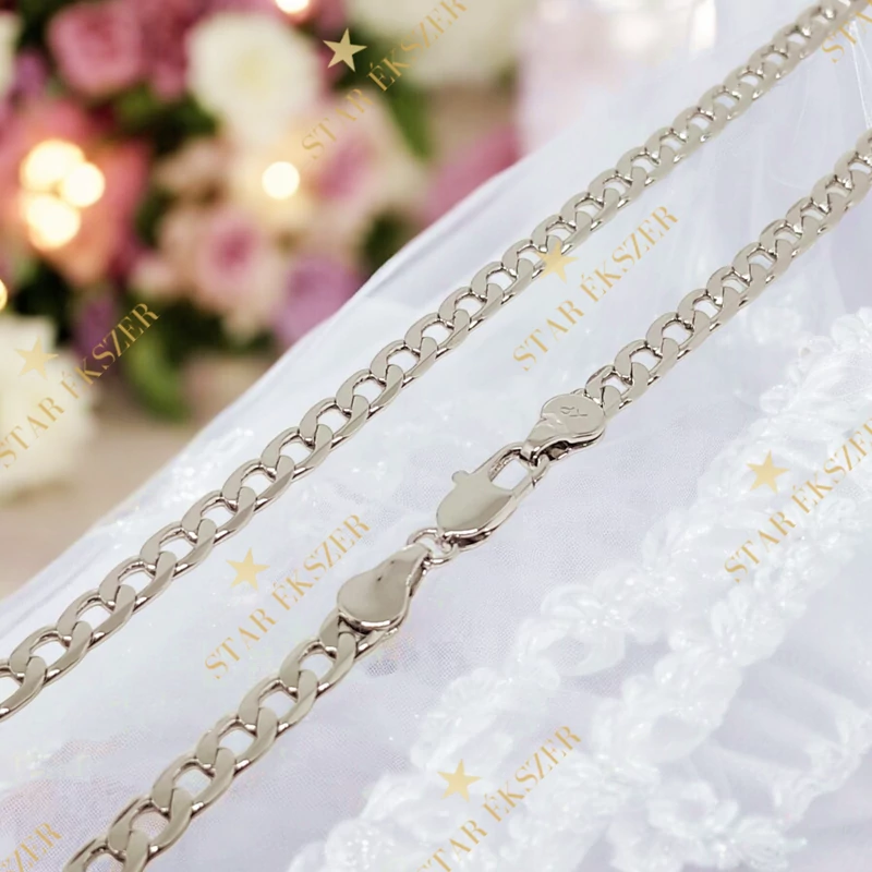 Hagyományos White Gold Filled antiallergén nyaklánc 50cm/5mm