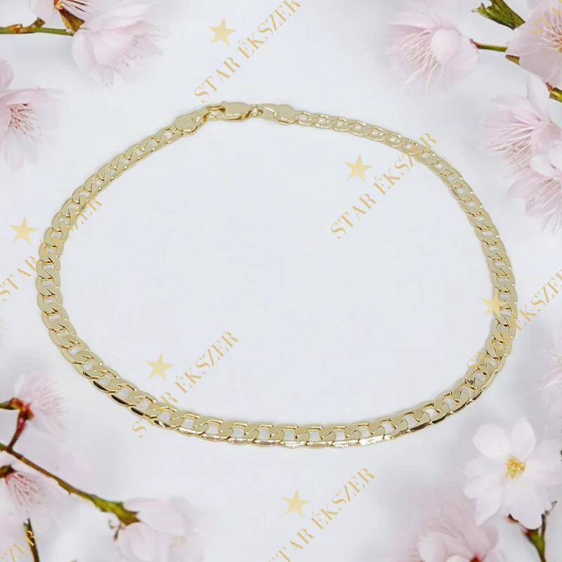 Hagyományos 14K G.F. antiallergén bokalánc 27cm