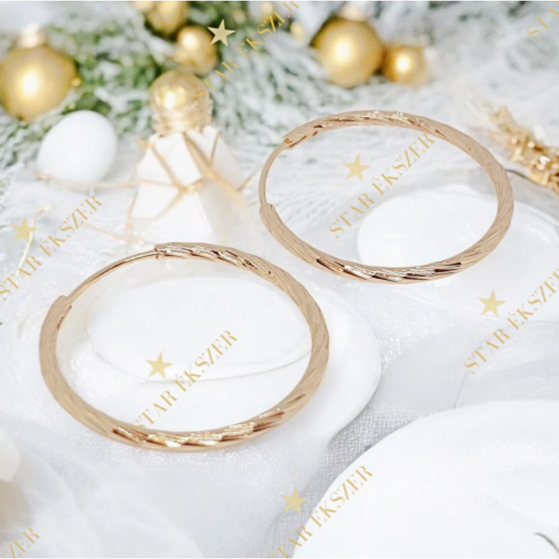 Ayane 18K GF. antiallergén karika fülbevaló 3cm