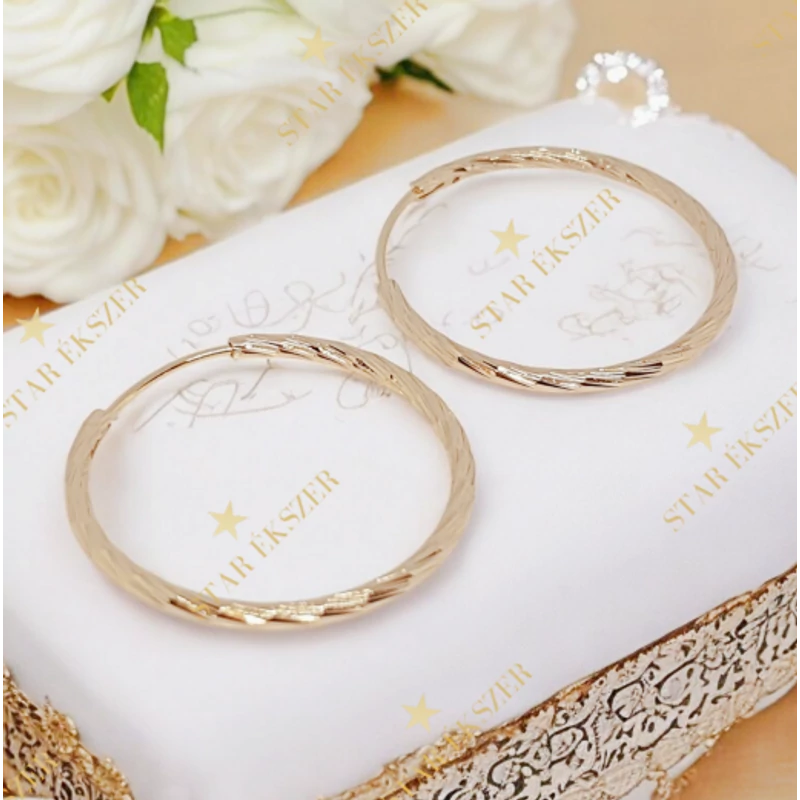 Ayane 18K GF. antiallergén karika fülbevaló 3cm