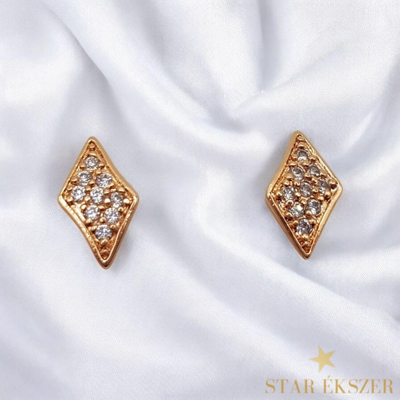 Bukavu 18K antiallergén trapéz fülbevaló